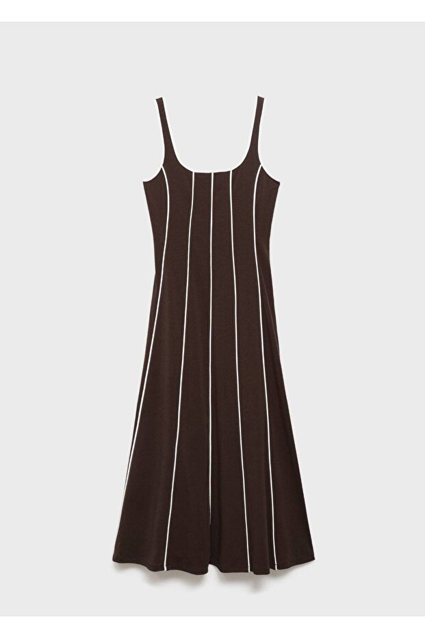 Çizgili pamuklu elbise - 3