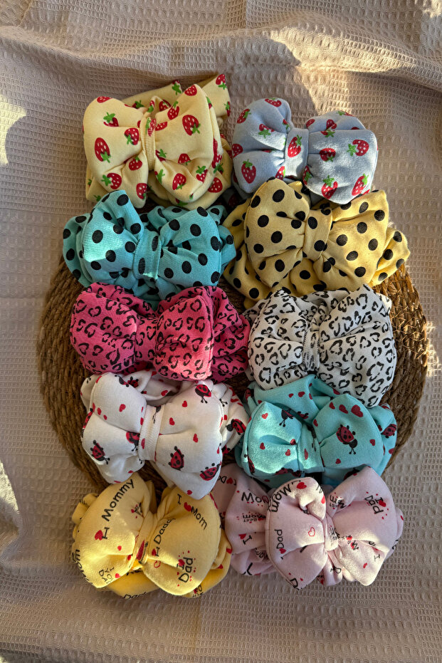 Baby Bone Bandana Double Layer Bow Set of 10