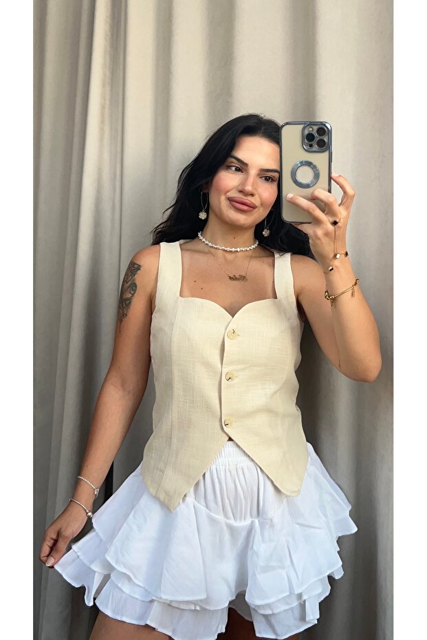 سترة بأزرار من الكتان الحجري - 3