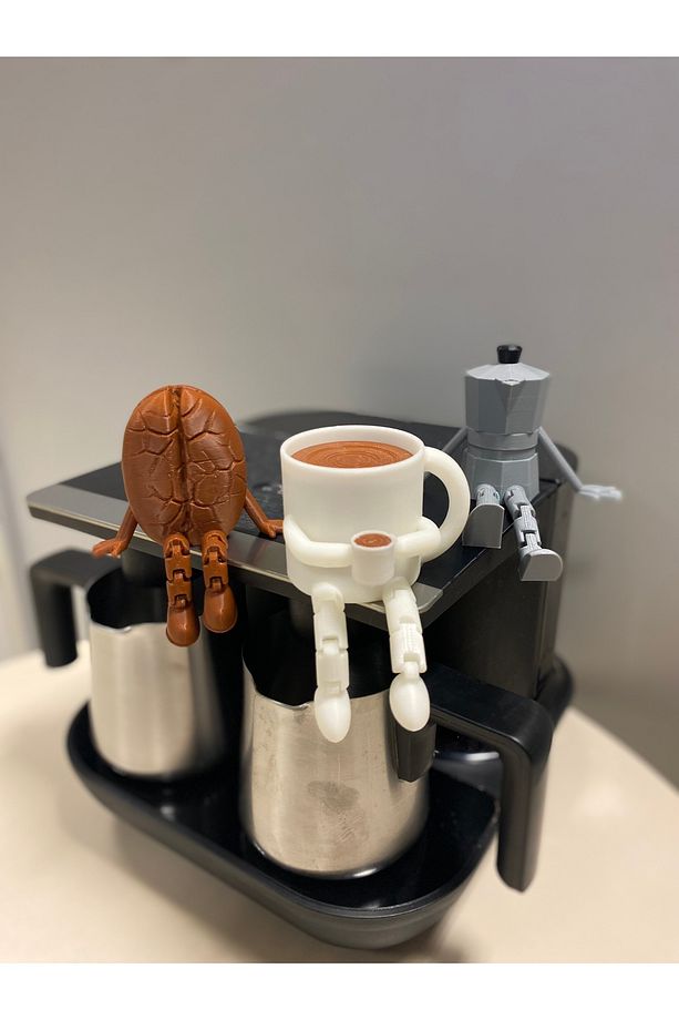 Kahve Köşesi - 3'lü Ayaklı Kahve Köşesi Takımı - Moka Pot - Bardak - Kahve Çekirdeği - 1