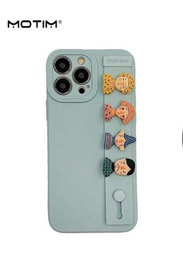 iPhone 14 Case Cover with Kickstand Hand Grip, Full-Body Protection, Soft Gel Rubber Cover