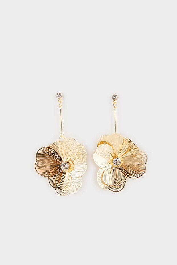 Women's Floral Gold Earrings F0892Axns