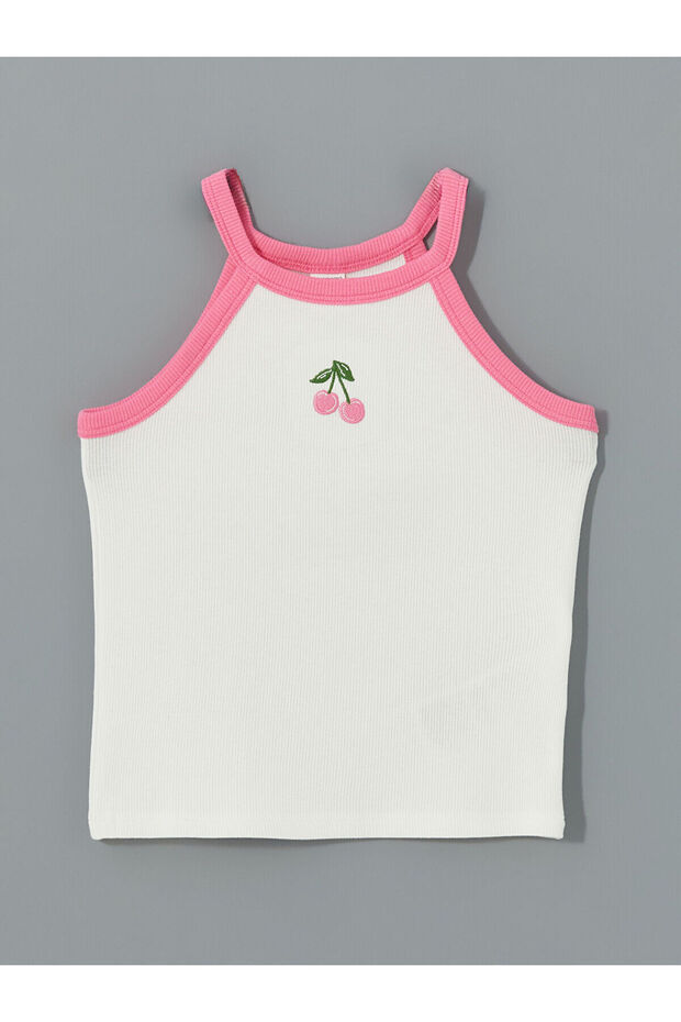 Lcw Kids Halter Neck Embroidered Combed Cotton Girls' Undershirt (S5)