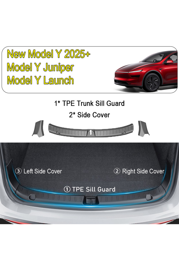 Model Y Model Y Juniper 3pcs Rear Trunk Bumper Protector Guard For Tesla Model Y Juniper Launch Acce