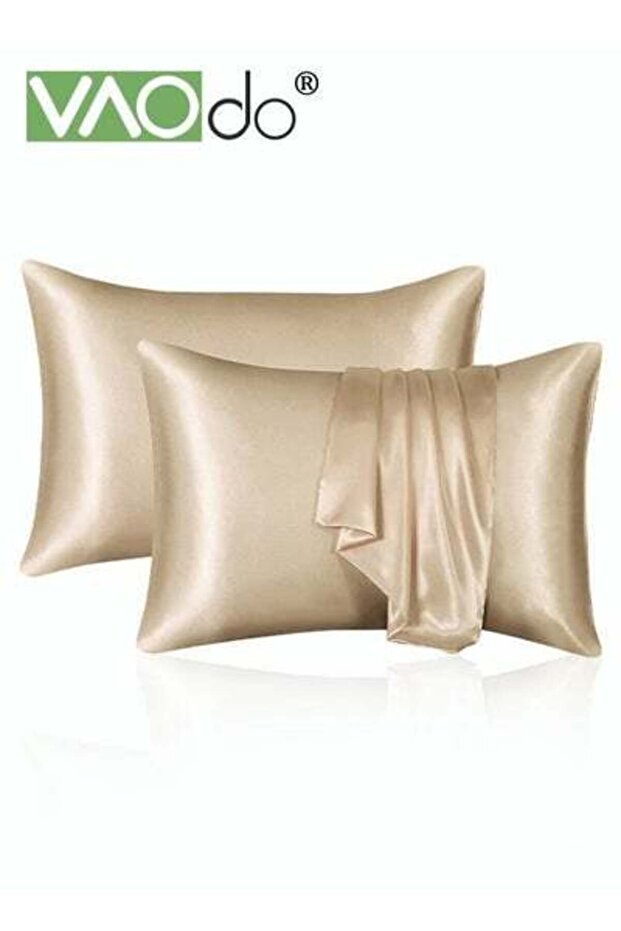 2PCS Satin Pillowcase for Hair and Skin Breathable and Moisture Wicking Silky Pillowcase Set
