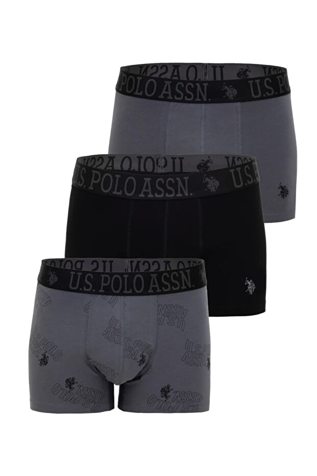 رجل، مرخص، USPA، بوكسر أسود أنثراسيت 3 قطع (في صندوق)