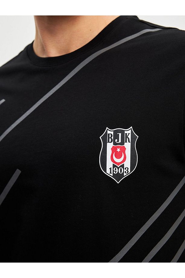Standart Kalıp Beşiktaş Baskılı Erkek Şortlu Pijama Takımı - 3