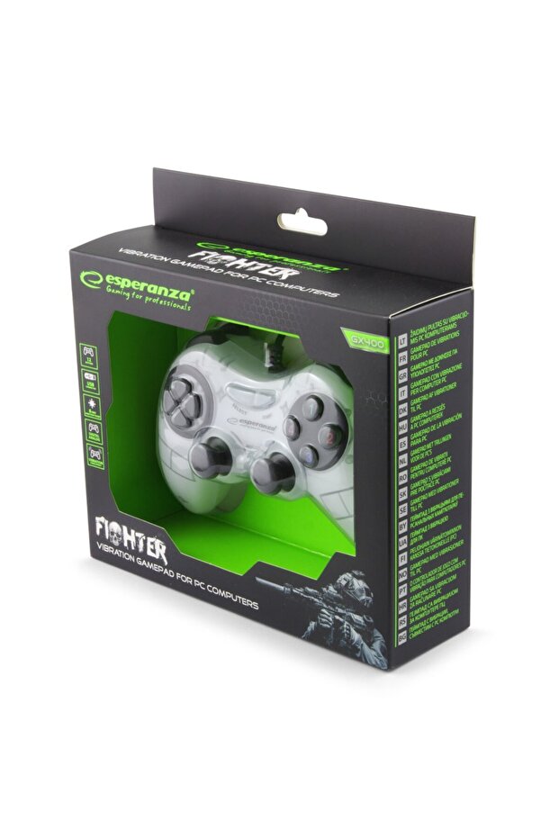 EGG105W Fighter Controller, with vibration, PC, White - 4