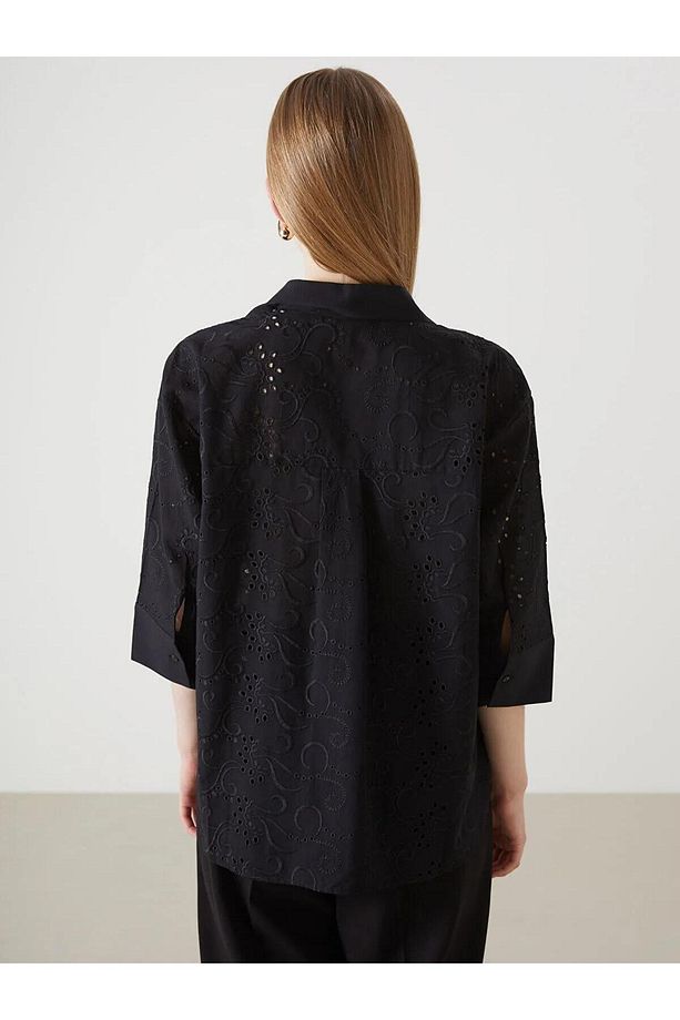 LCW Vision Ajurlu Oversize Kadın Gömlek (S5) - 4