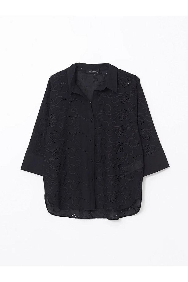 LCW Vision Ajurlu Oversize Kadın Gömlek (S5) - 5