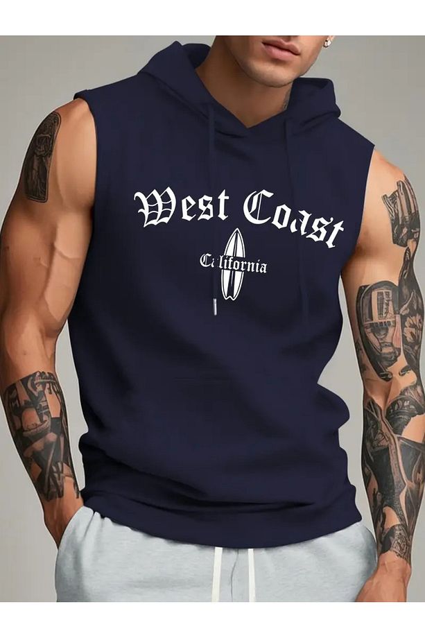 ERKEK gym spor atlet-şort 2 li takım baskılı West Coast - 1