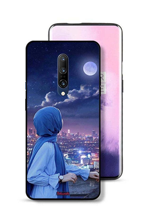 OnePlus 7 Pro Protective Case Cover Looking At Moon Hijab Girl
