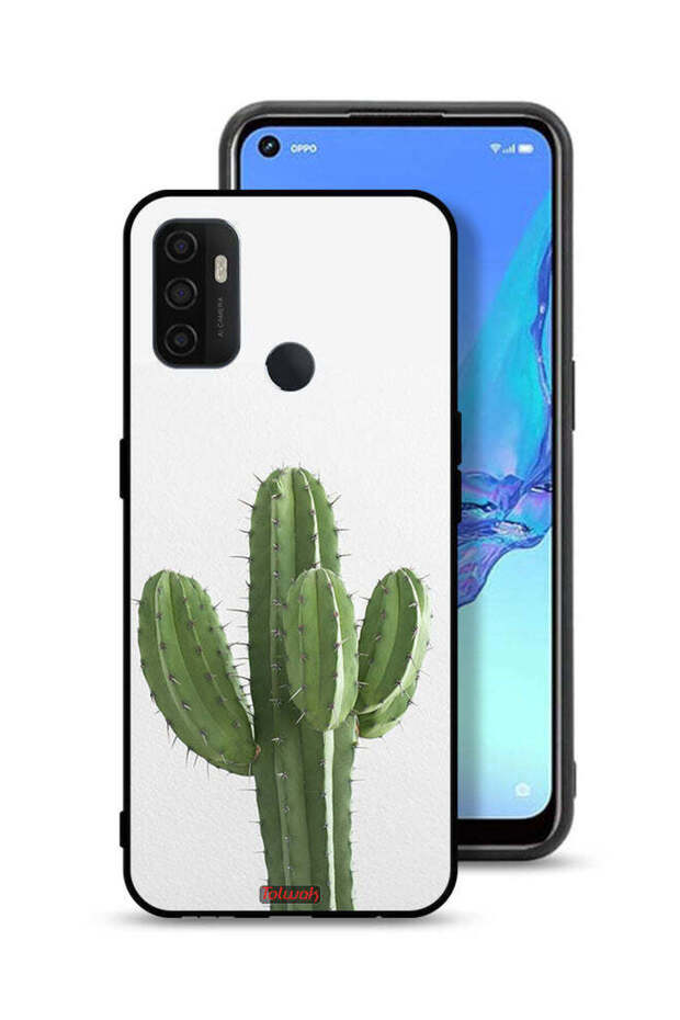 غطاء حماية لهاتف Oppo A53 4G بنقشة نبات الصبار