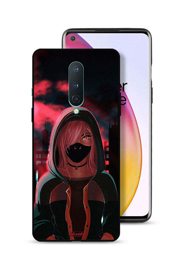 OnePlus 8 Protective Case Cover Girl Wear Mask Art