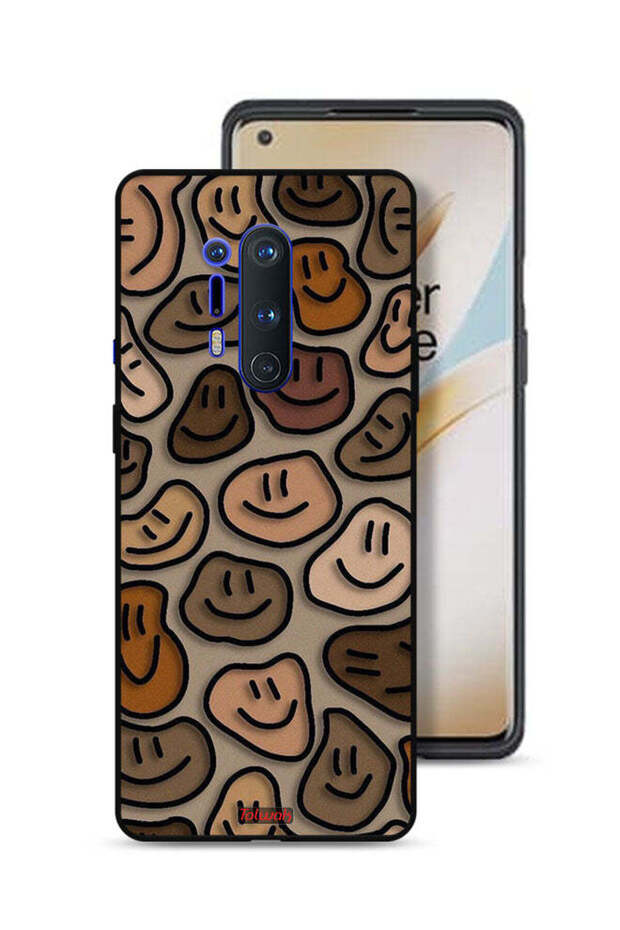 غطاء حماية لهاتف OnePlus 8 Pro برسومات وجوه مبتسمة