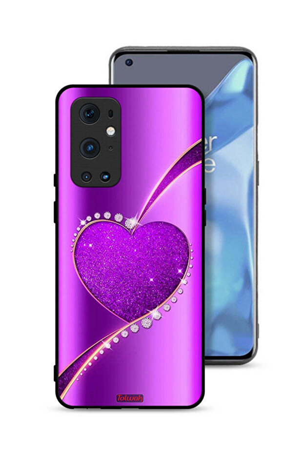 غطاء حماية لهاتف OnePlus 9 Pro 5G بنقشة قلب لامعة