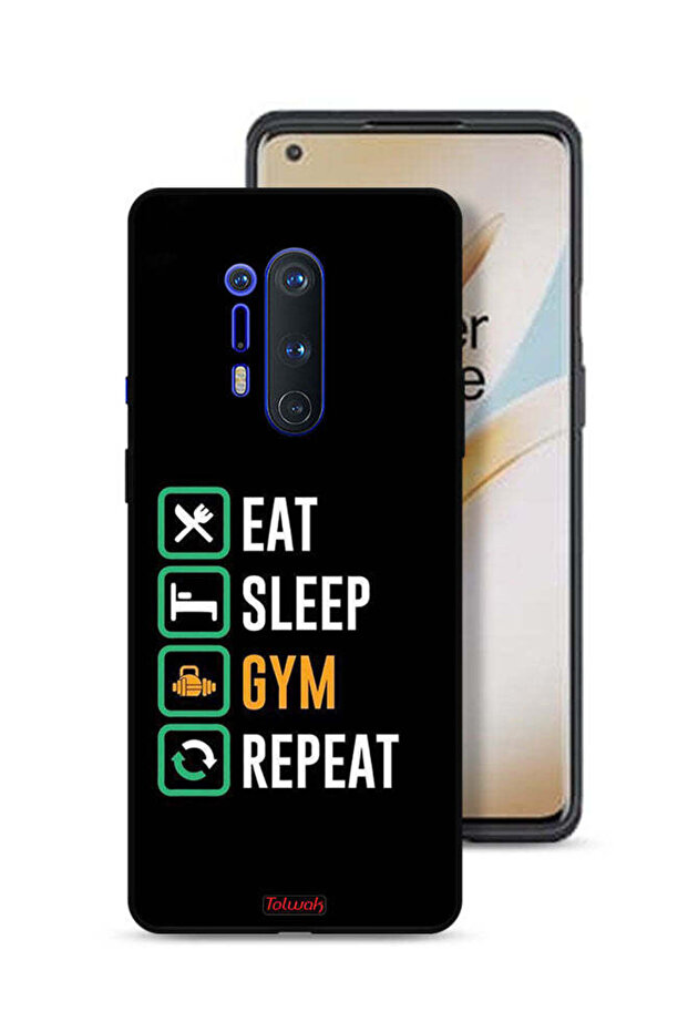 غطاء حماية OnePlus 8 Pro Eat Sleep Gym Repeat