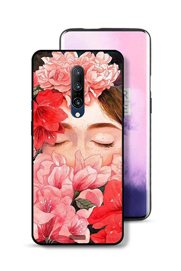 OnePlus 7 Pro Protective Case Cover Girl Face Hide In Flowers Art