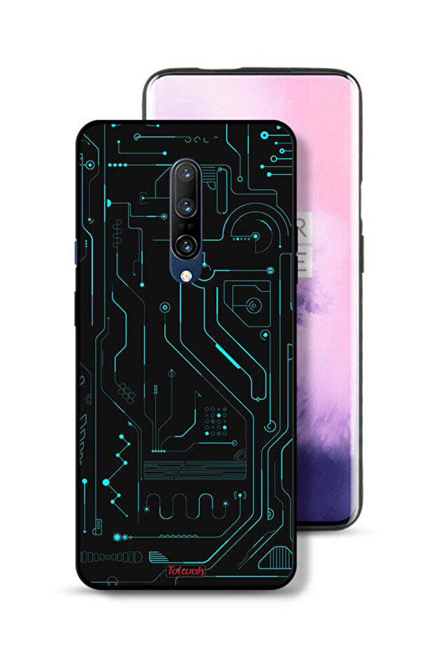OnePlus 7 Pro Protective Case Cover Digital Art Circuits Minimalism Multiple Display