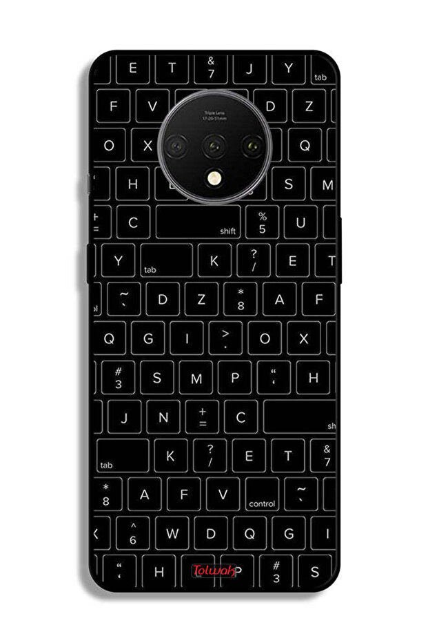 غطاء حماية لهاتف OnePlus 7T بنمط مفاتيح لوحة المفاتيح العشوائية - 2