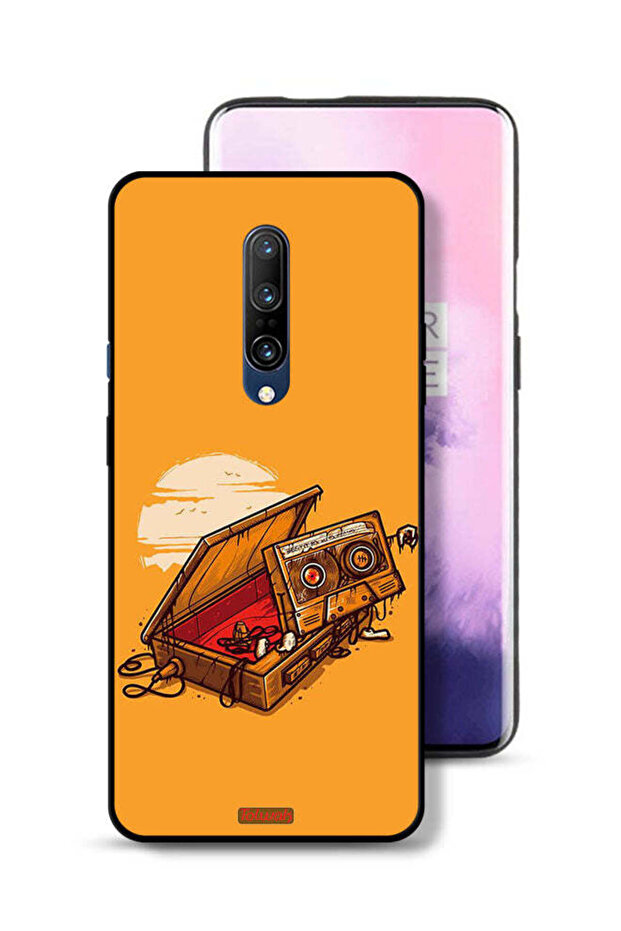 غطاء حماية لهاتف OnePlus 7 Pro بتصميم شريط كاسيت وشريط لاصق