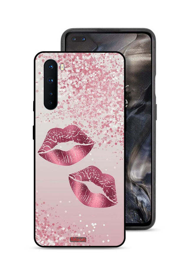 غطاء حماية لهاتف OnePlus Nord برسومات شفاه لامعة