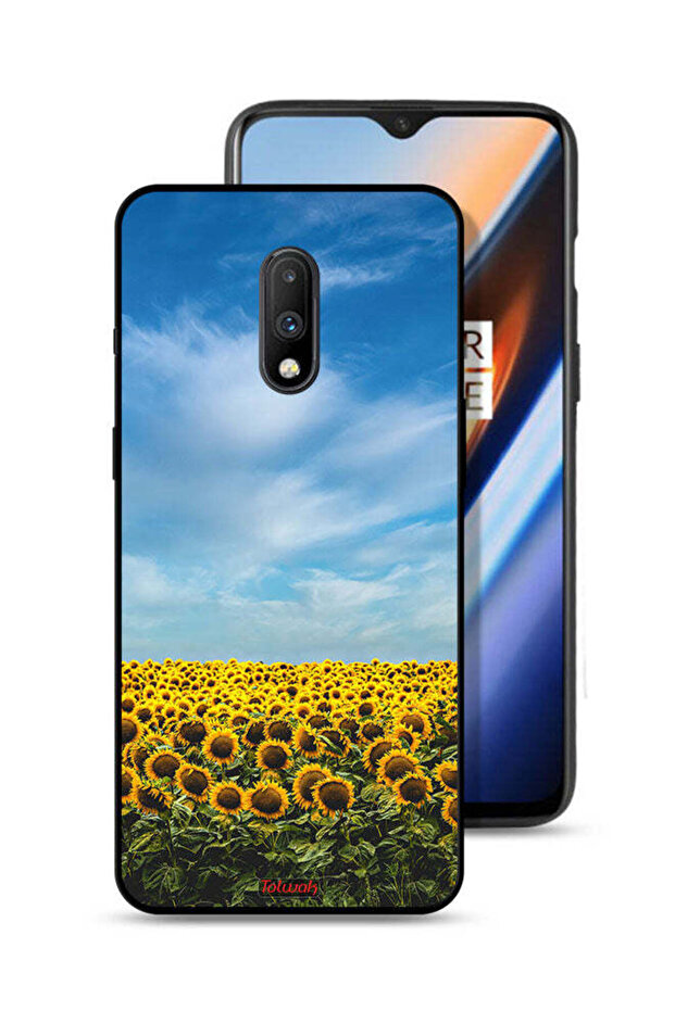 غطاء حماية لهاتف OnePlus 7 بطبعة عباد الشمس تحت السماء