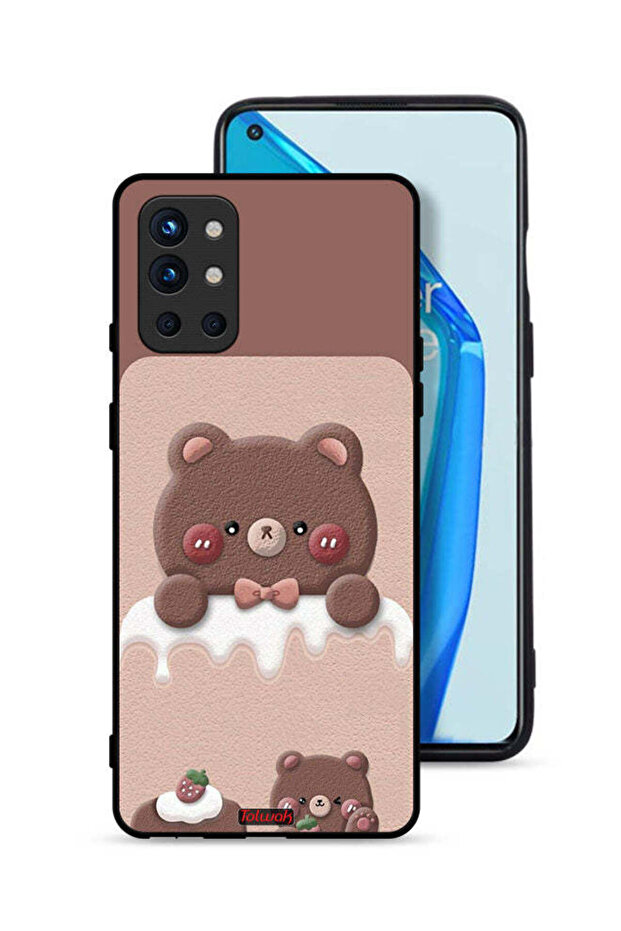 غطاء حماية لهاتف OnePlus 9R 5G بتصميم دب الفراولة