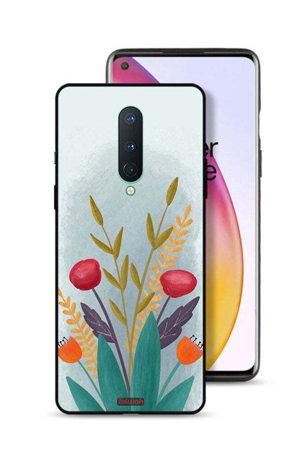 غطاء حماية لهاتف OnePlus 8 برسومات نباتية