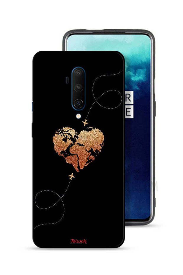 OnePlus 7T Pro Protective Case Cover Airplanes Touching Heart