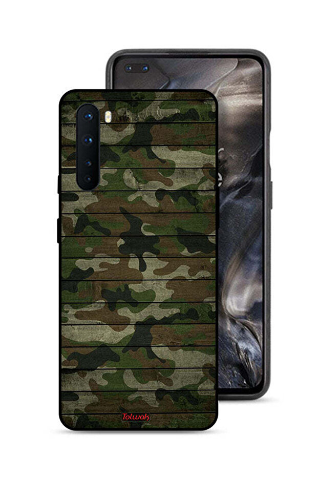 غطاء حماية لهاتف OnePlus Nord بنمط خشبي مموه