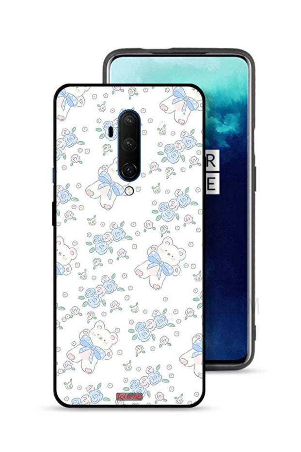 OnePlus 7T Pro Protective Case Cover Cute Teddy Bear And Flowers Icon