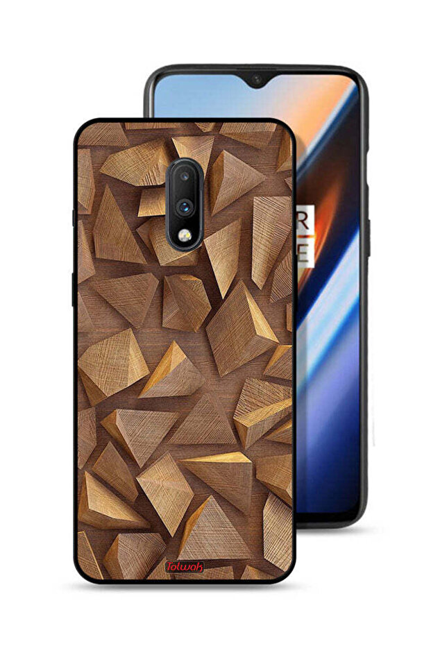 OnePlus 7 Protective Case Cover Wood Pieces Art