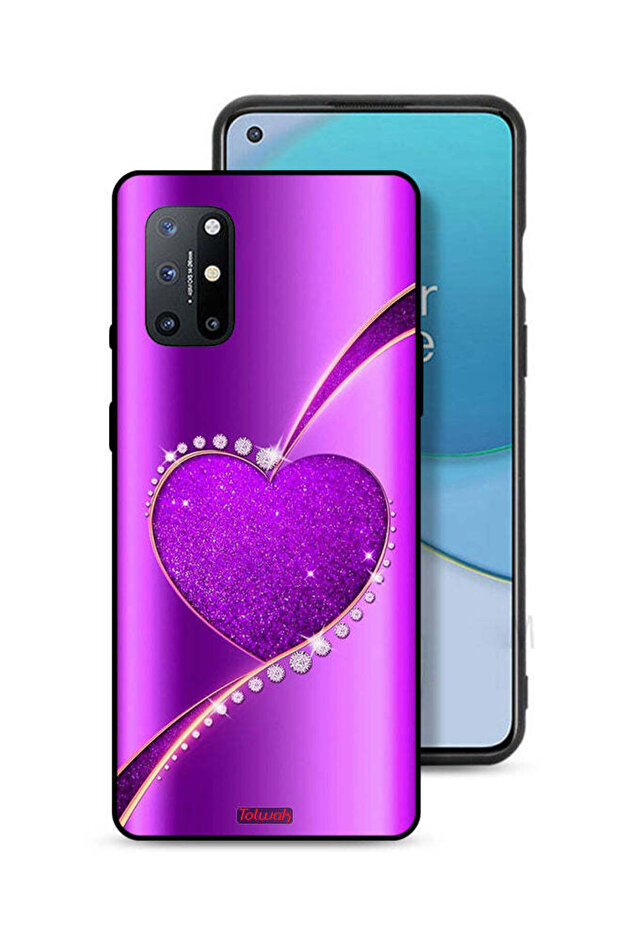 غطاء حماية لهاتف OnePlus 8T 5G بنقشة قلب لامعة