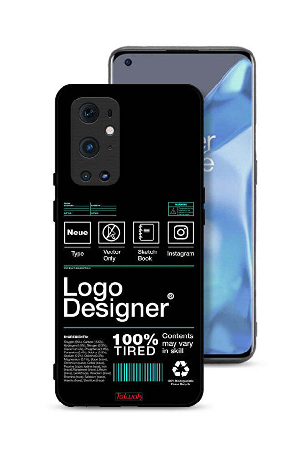 غطاء حماية لهاتف OnePlus 9 Pro 5G مع ملصق مصمم الشعار