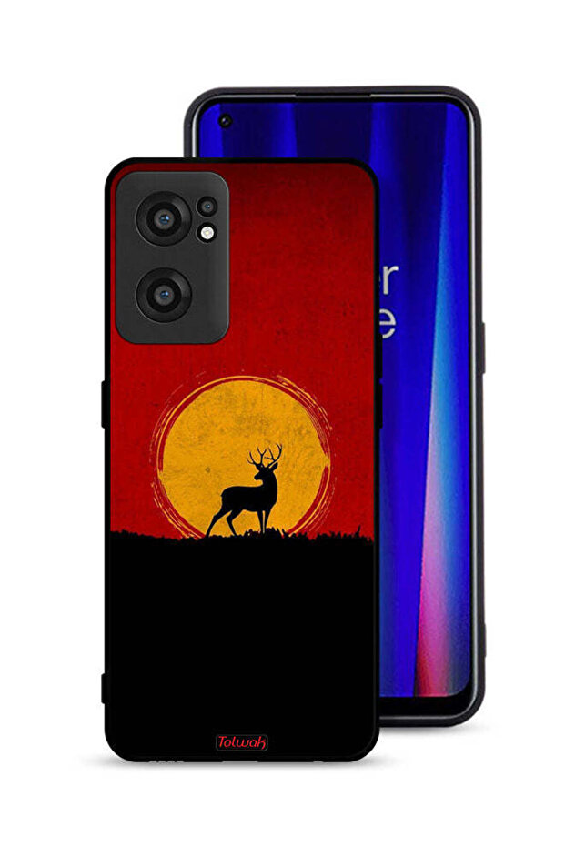 غطاء حماية لهاتف OnePlus Nord CE 2 5G بتصميم غزال وقمر