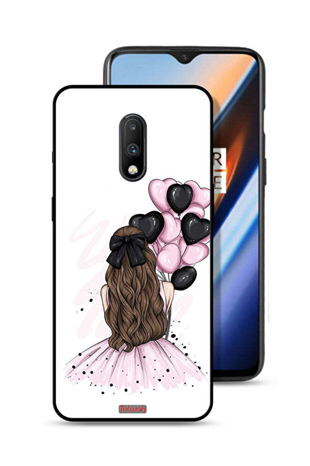OnePlus 7 Protective Case Cover Holding Balloons Girl Art