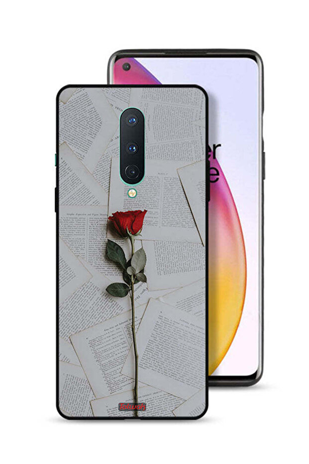 غطاء حماية لهاتف OnePlus 8 وردي على ورق