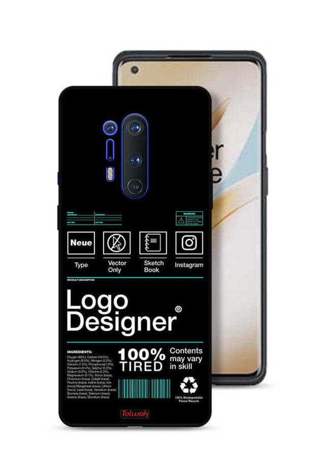 غطاء حماية لهاتف OnePlus 8 Pro مع ملصق شعار مصمم