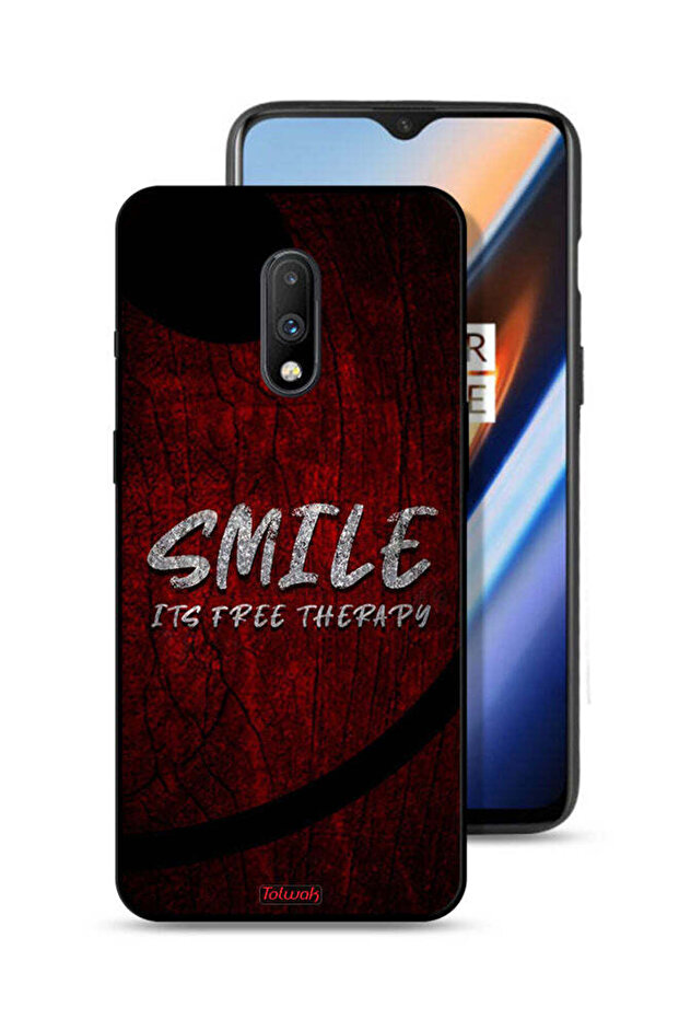 OnePlus 7 Protective Case Cover Smile Its Free Therapy
