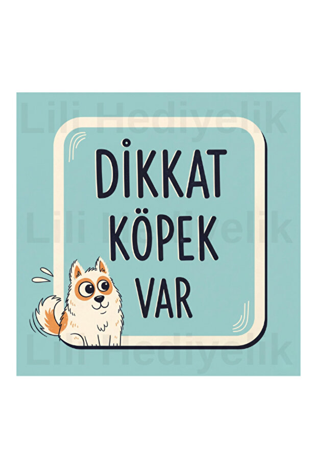 Attention There Is a Dog Written 15X20 cm 3-Piece Metal Sheet