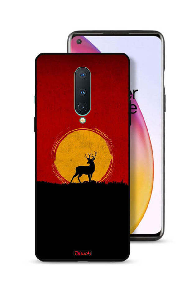 OnePlus 8 Protective Case Cover Deer And Moon Artwork