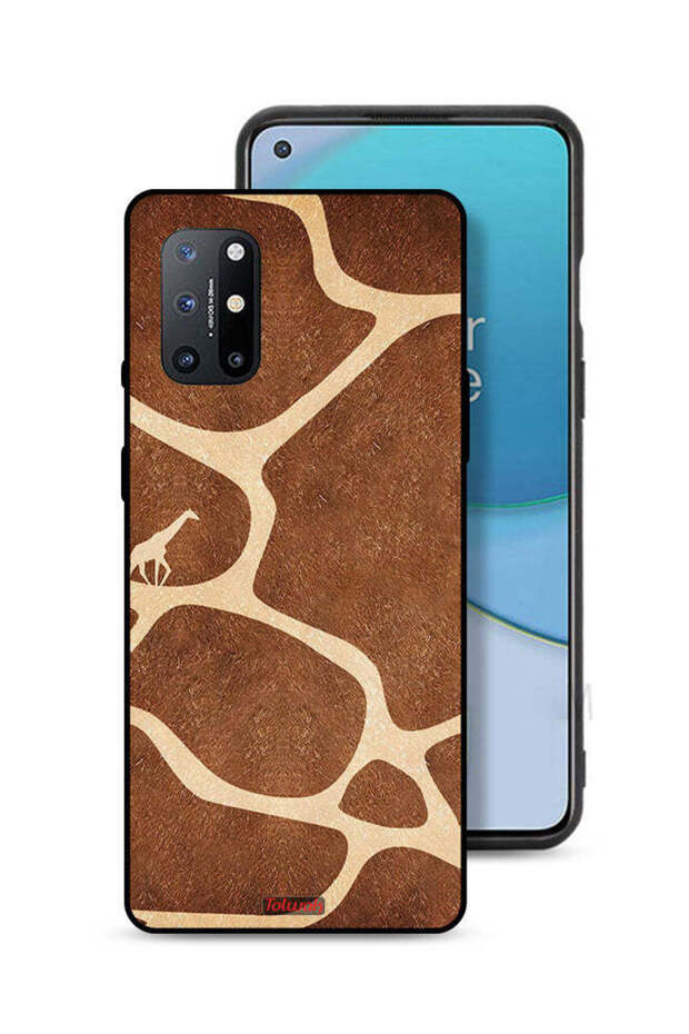 غطاء حماية لهاتف OnePlus 8T Plus 5G بنقشة جلد الزرافة