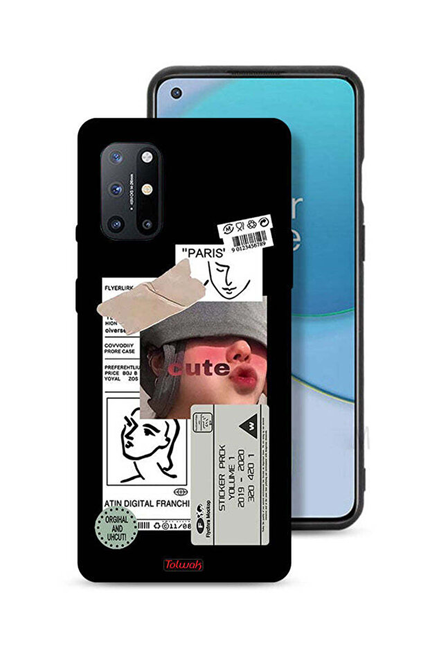 غطاء حماية لهاتف OnePlus 8T 5G بملصق لطيف