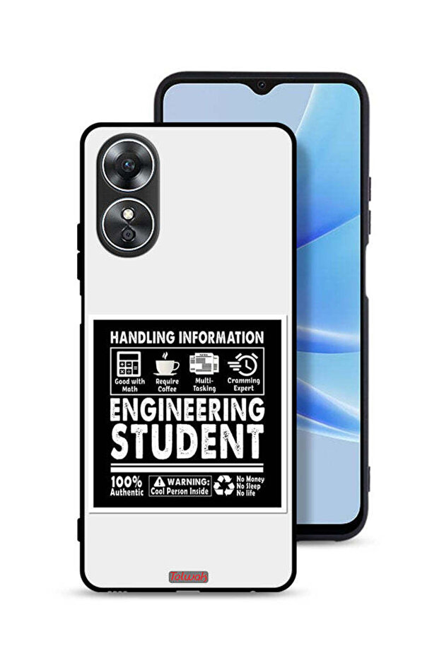 غطاء حماية لهاتف Oppo A17 - ملصق طالب هندسة