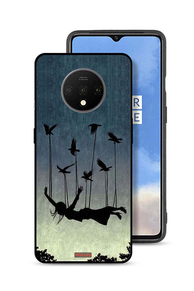 OnePlus 7T Protective Case Cover Birds Holding Fallen Girl