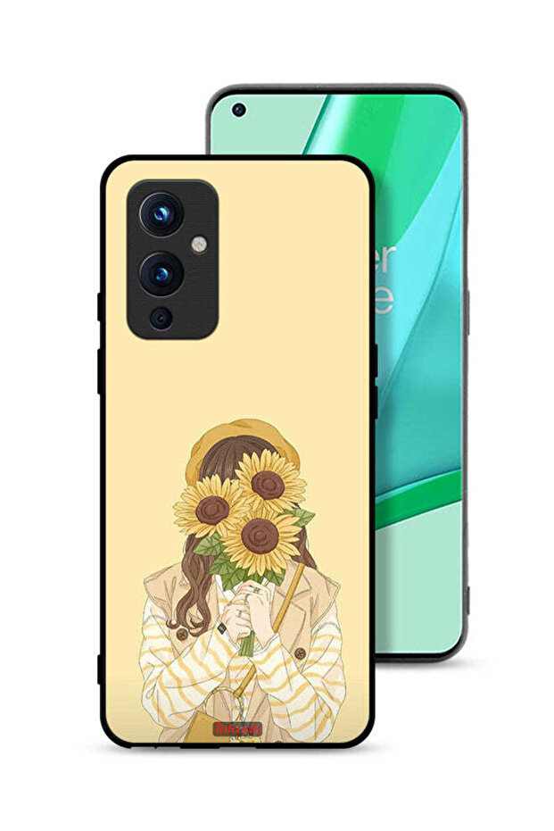 غطاء حماية لهاتف OnePlus 9 5G بغطاء وجه مع زهور عباد الشمس