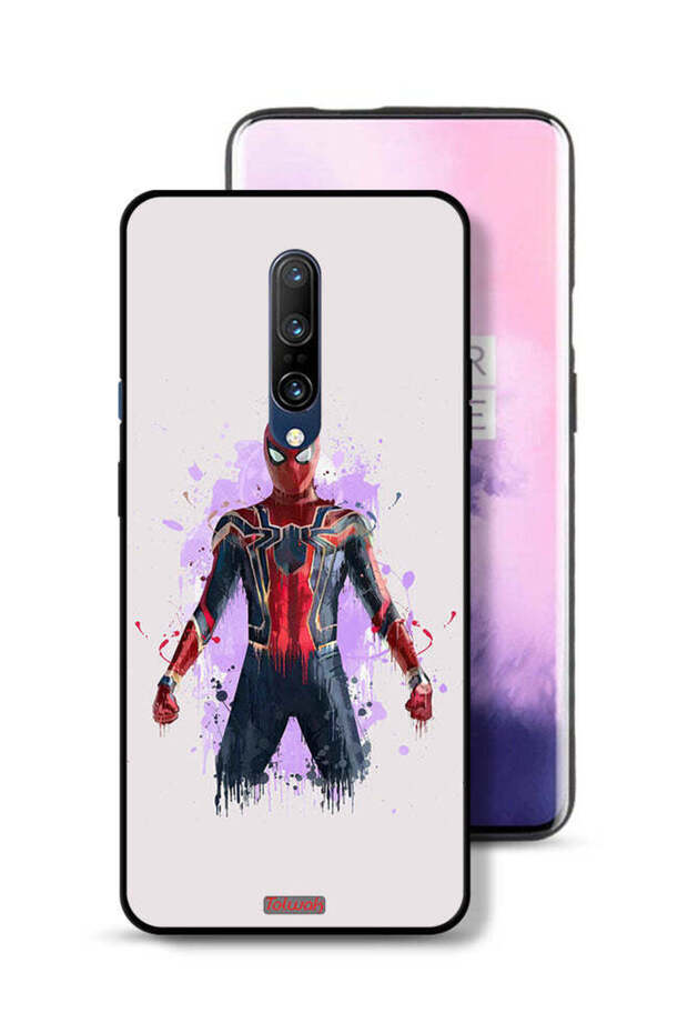 غطاء حماية لهاتف OnePlus 7 Pro بتصميم العنكبوت الحديدي