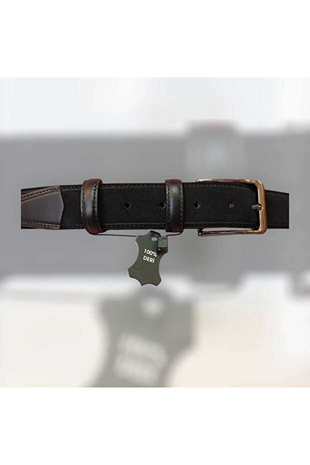 100% Suede Leather 3.5cm Men's Cloth Linen Jeans Canvas Pants Belt