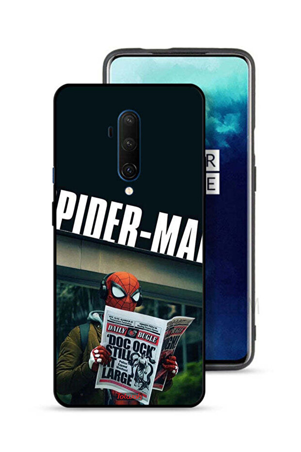 غطاء حماية لهاتف OnePlus 7T Pro بتصميم سبايدرمان يقرأ صحيفة